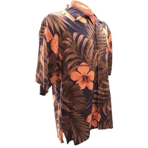 Tommy Bahama Men's Silk Shirt Button Up Hibiscus Print Short Sleeve - Picture 3 of 10